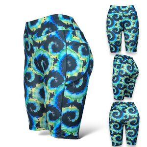 Women's High Waist Tie Dye Shorts with Pockets - Gym, Fitness, and Sports